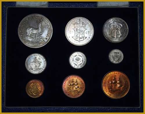 1947 Union of  South Africa, Immaculate Short Proof Set, Coins in Excellent Tone, as per Photo.