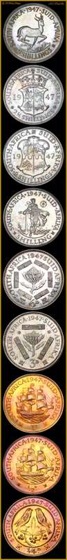 1947 Union of  South Africa, Immaculate Short Proof Set, Coins in Excellent Tone, as per Photo.
