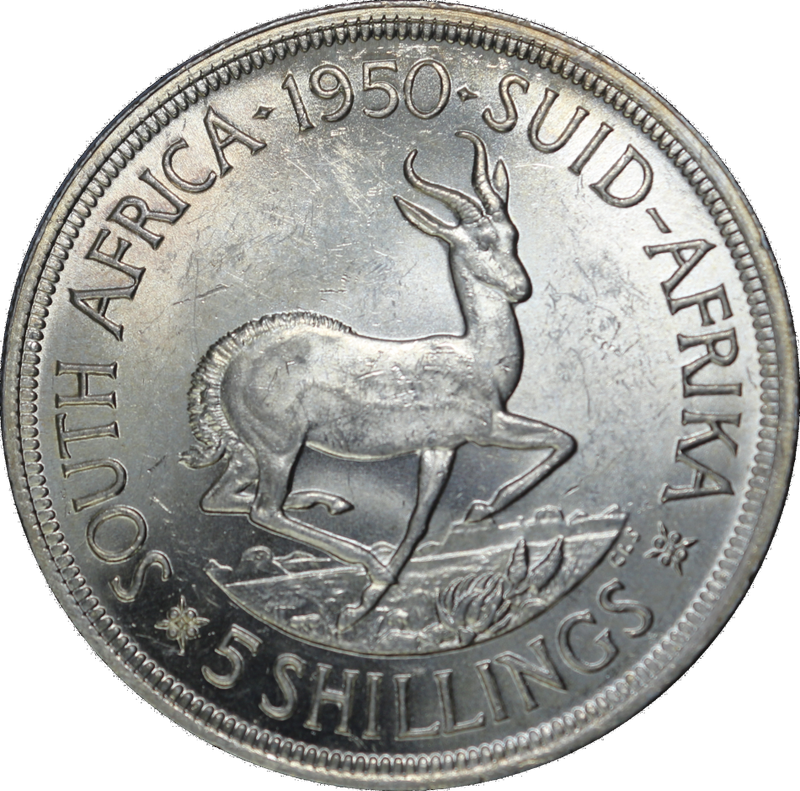 1950 : Union of  S. A.: Excellent 5 Shillings (Crown)  in (MS Conditions) Scare Coin, as per Photo.