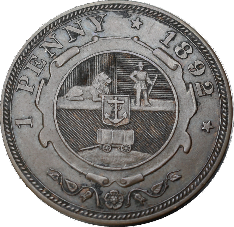Z.A.R :  Penny : 1892, Excellent Coin in  Very Good Grade, Please as per Photo.