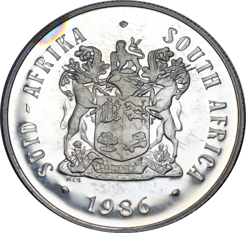 1986 : Republic of  S. A.: Original Tone, One Rand Proof: Issue: JOHANNESBURG (1886-1986).