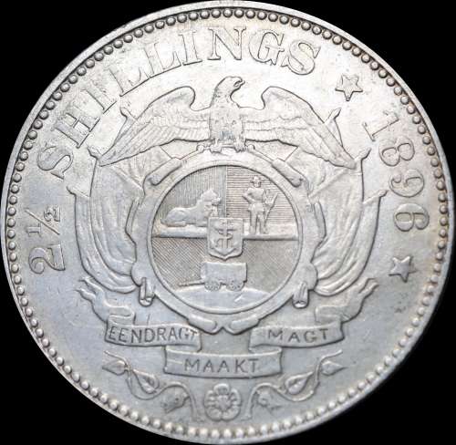 Z.A.R  Half Crown 1896  Circulated Coin in Good Cond. , 284.760 Only  Minted, Please as per Photo.