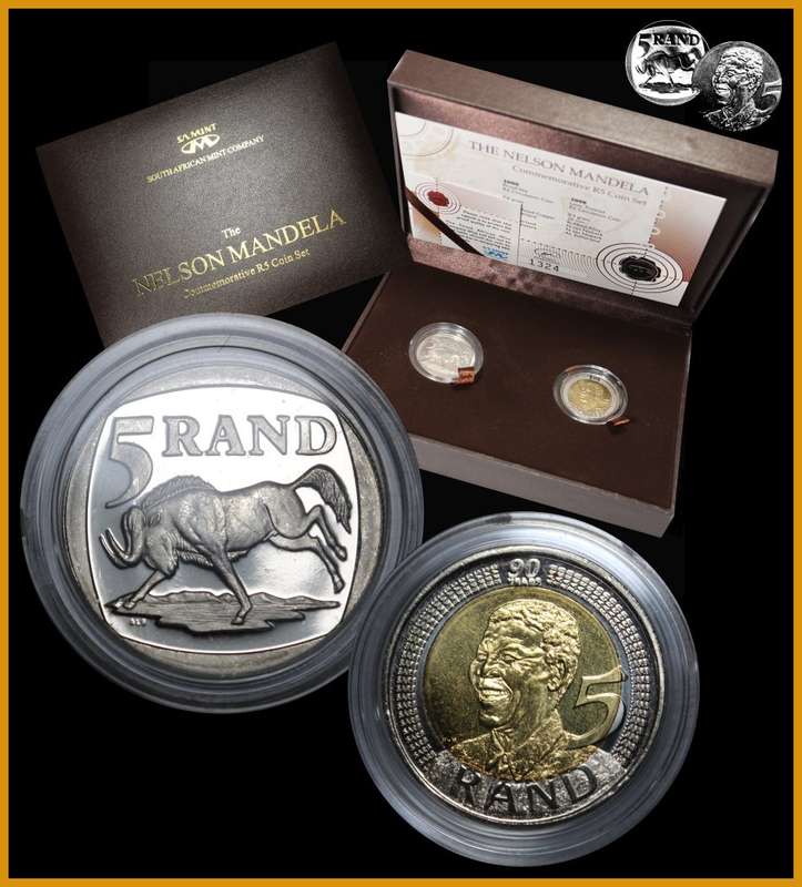 The Nelson Mandela : Commemorative R5 Coin Set.: Excellent Set. Please as per Photo.