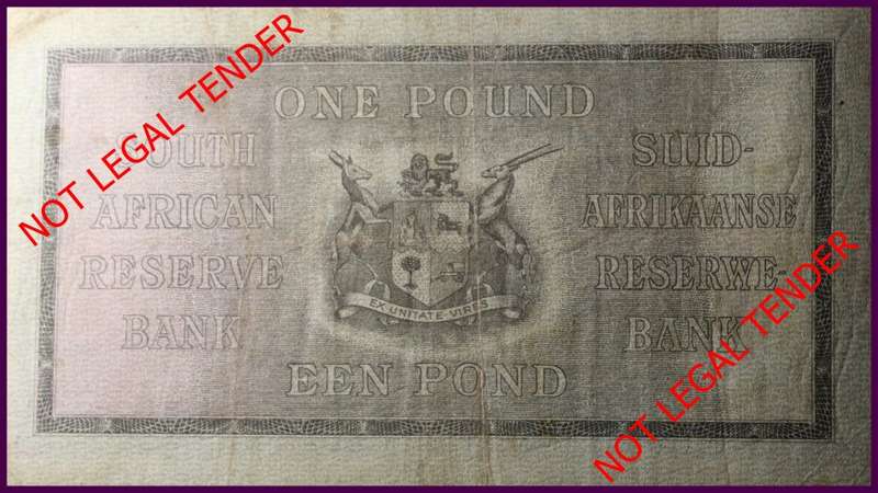 South African Bank Note : ONE POUND - EEN POND  11 SEPTEMBER 1940 J. Postmus. as per Photo.