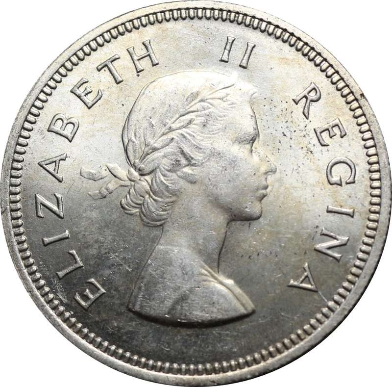 1959 Union of S.A. Two Shillings : Coin in Good  Conditions, Almost UNC, as per Photo.