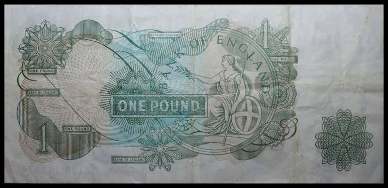 ENGLAND BANK NOTE : ONE POUND :  Circulated Note : Good Conditions, as per Photo.