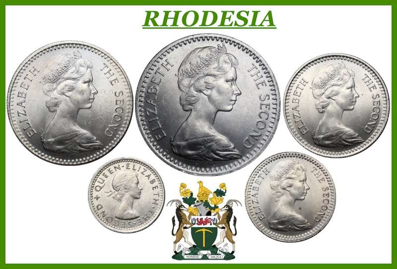 1964: RHODESIA : Excellent Coin Set  of Uncirculated Coins in High Grade, as per Photo.