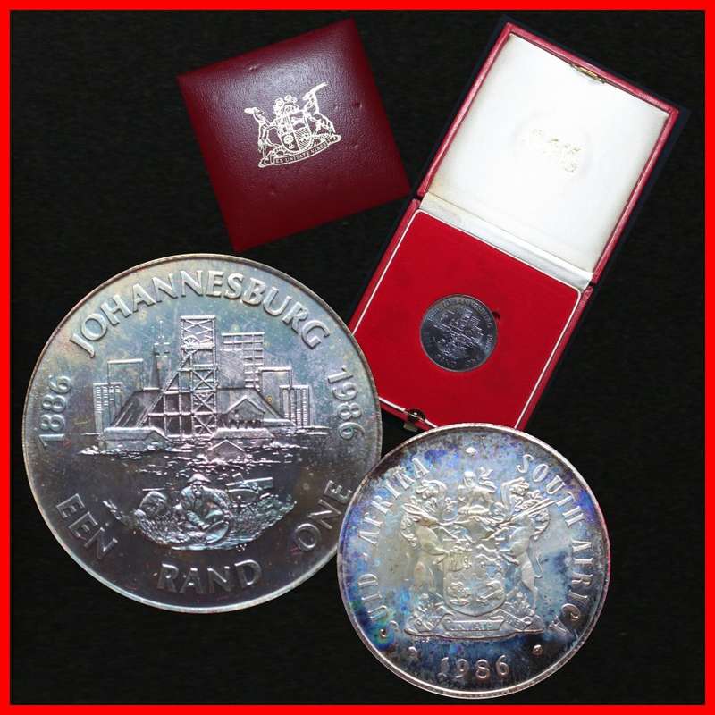 1986 : Republic of  S. A.: Original Tone, One Rand Proof: Issue: JHB CENTENARY.