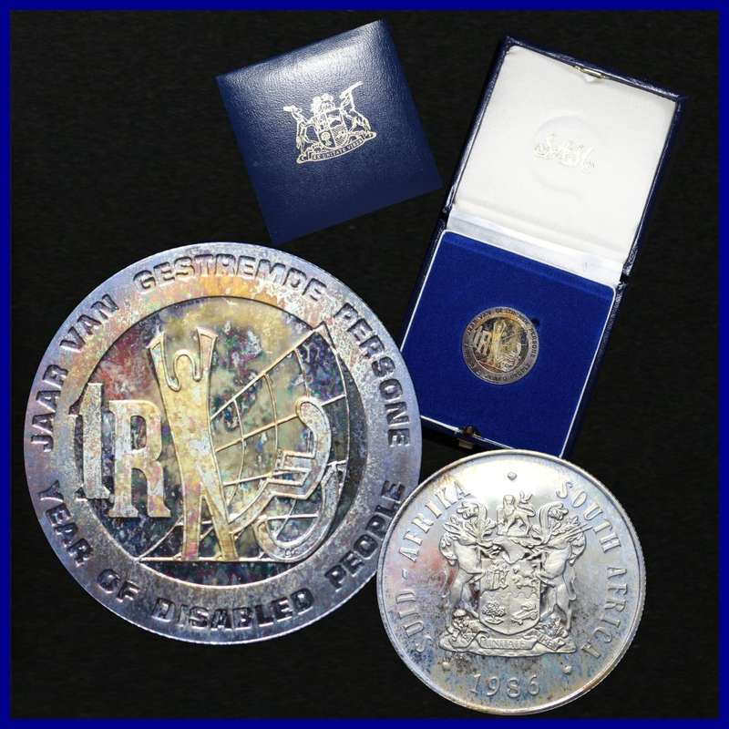 1986 : Republic of  S. A.: Original Tone, One Rand Proof: Issue: Year of the Disabled .