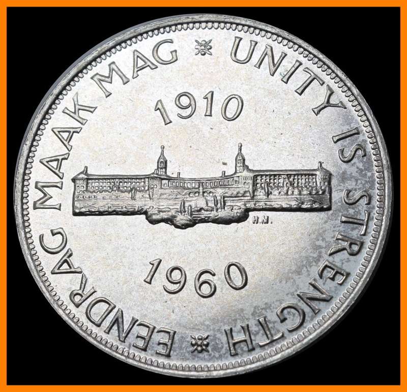 1960 Union of S.A. Five Shillings : Excellent PROOF Coin, as per Photo.