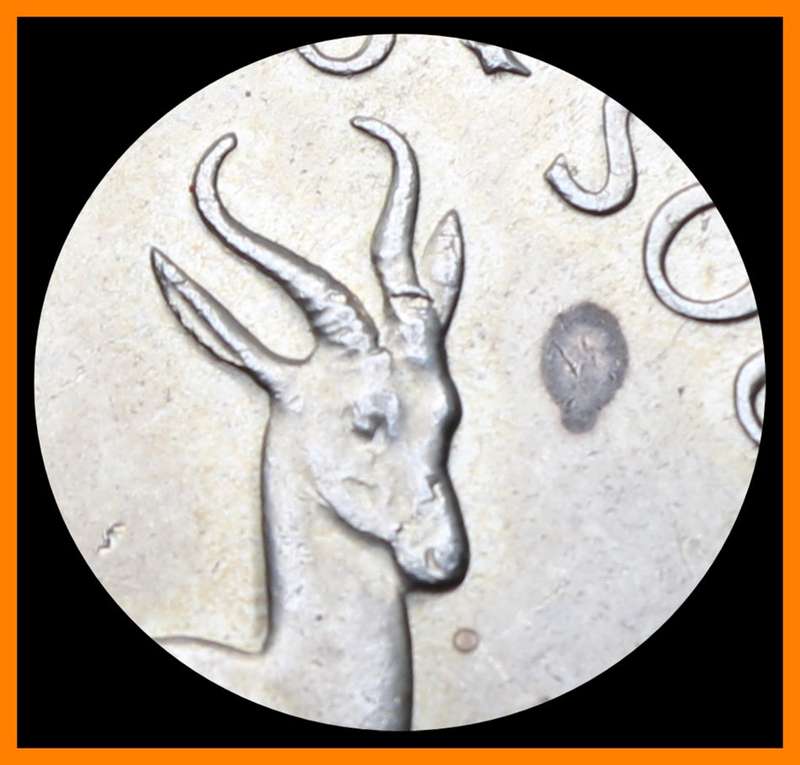 1963 Republic of S.A. : 50 Cent : Coin in Circulated Conditions, as per Photo.