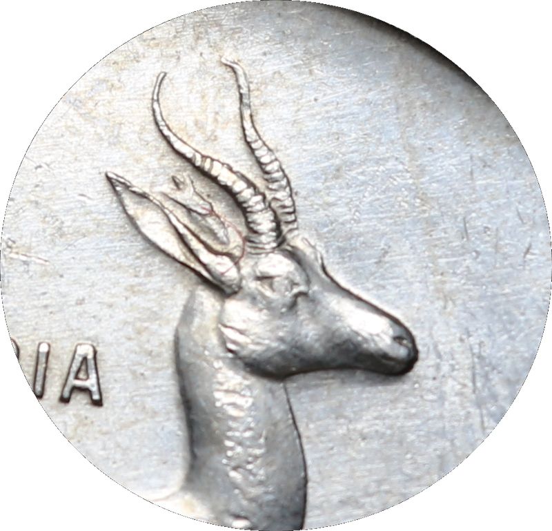1966 : Rep. S.A : One Rand : Afrik : "Taggear" ear, Coin in AUNC Conditions + Error Coin?