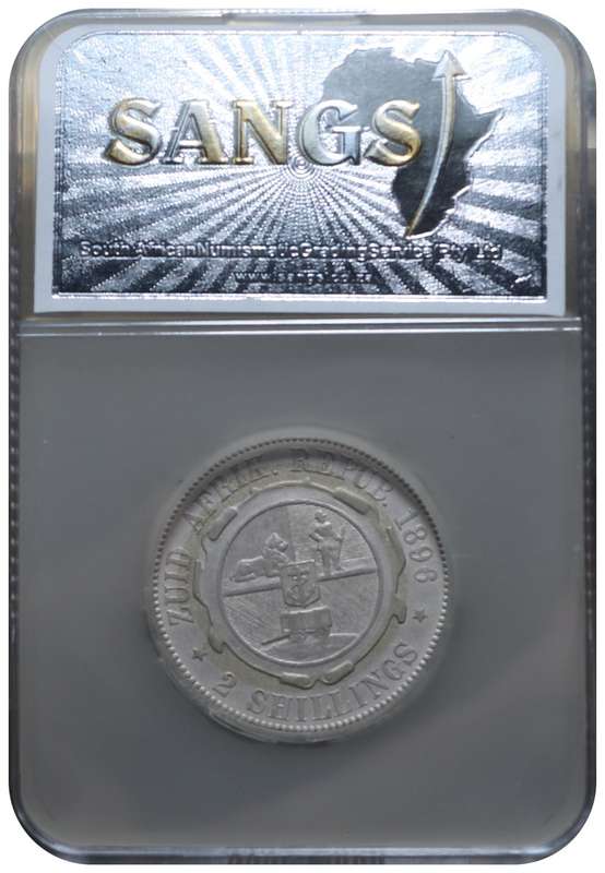 1896 : Z.A.R.. : Two  Shillings : SANGS GRADIN VF 20, as per Photo.