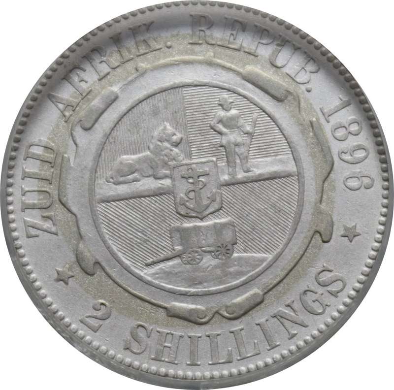 1896 : Z.A.R.. : Two  Shillings : SANGS GRADIN VF 20, as per Photo.