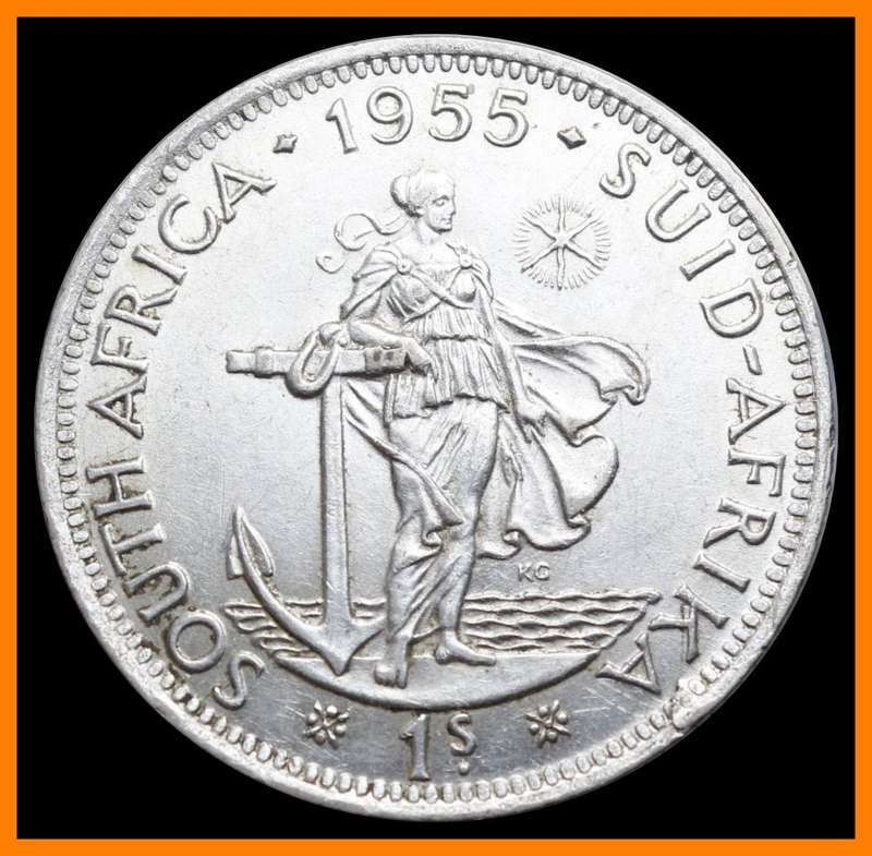 1955 : Union of S. A. : One Shillings (Almost UNC Condition), as per Photo.