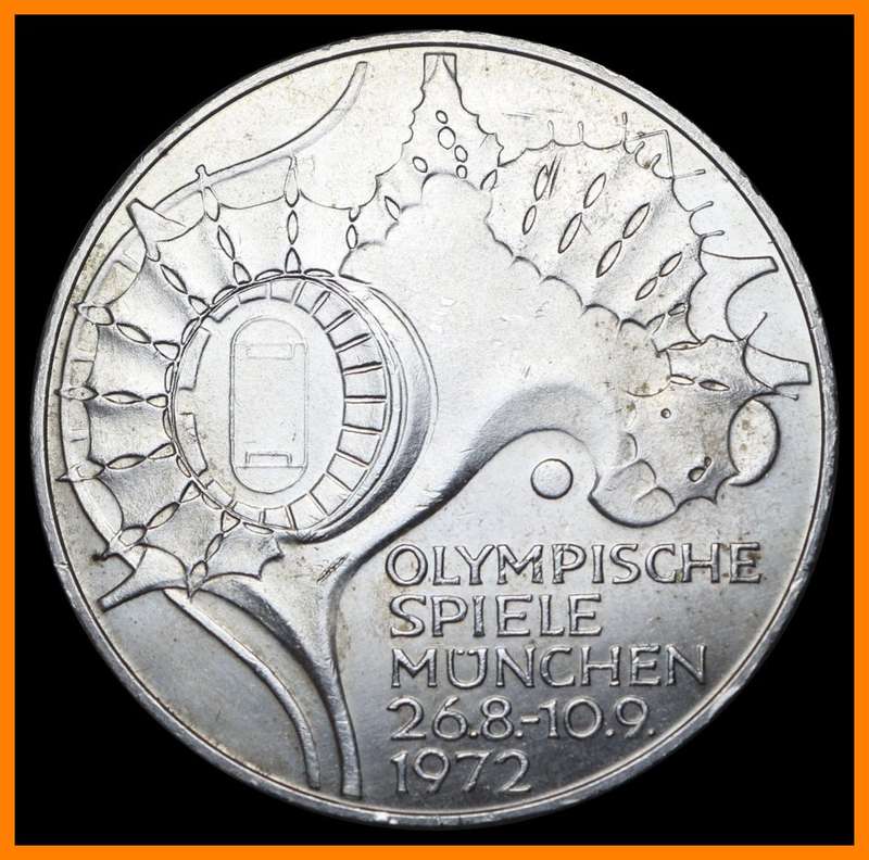 1972 : GERMANY : J XX OLYMPICS SILVER TEN 10 DEUTSCHE MARK, (Silver Coin) as per Photo.