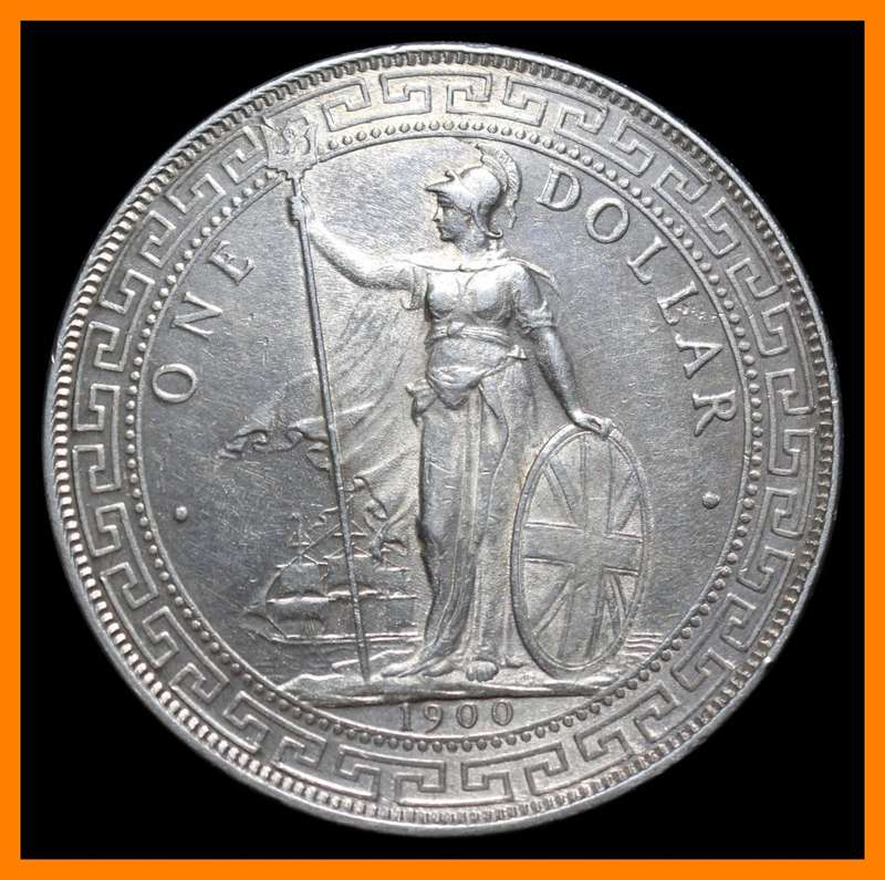 1900 : One Dollar (British Trade Dollar) : EXCELLENT : Rare to Find in A/UNC Condi. Beautiful Coin.