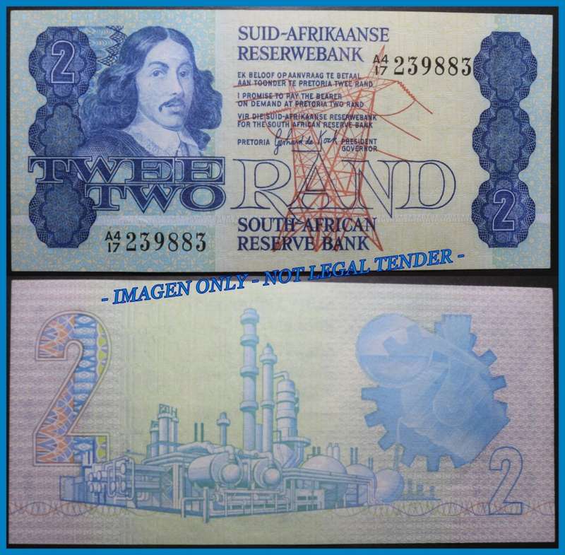 1981 S. A. Bank Note : TWEE RAND / TWO RAND : GPC de KOCK : AUNC Condition, as per Photo.