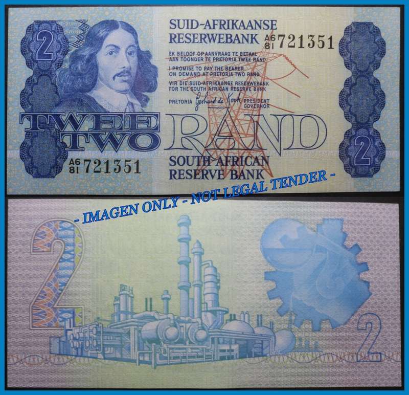 1981 S. A. Bank Note : TWEE RAND / TWO RAND : GPC de KOCK : AUNC Condition, as per Photo.