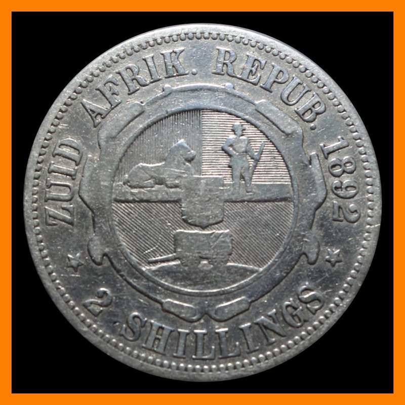 1892 : ZUID AFRIKAANSCHE  REPUBLIEK  : Two  Shillings : Circulated Coin, as per Photo.