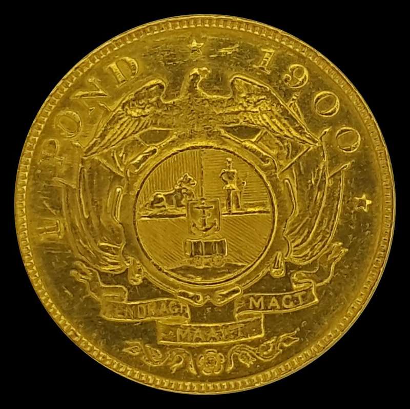 1900 ZUID AFRIKAANSCHE  REPUBLIEK :ONE  POND in  Good Condition.Description Below, as per Photo.