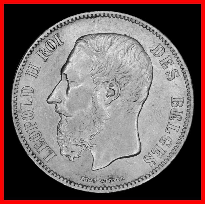 1871 : BELGIUM : 5 FRACNS : Coin in Very Good Grade, as per Photo.