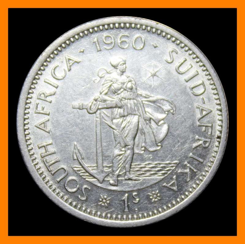1960 Union of S.A. : ONE SHILLING : COIN CIRCULATED IN GOOD CONDITION. as per Photo.