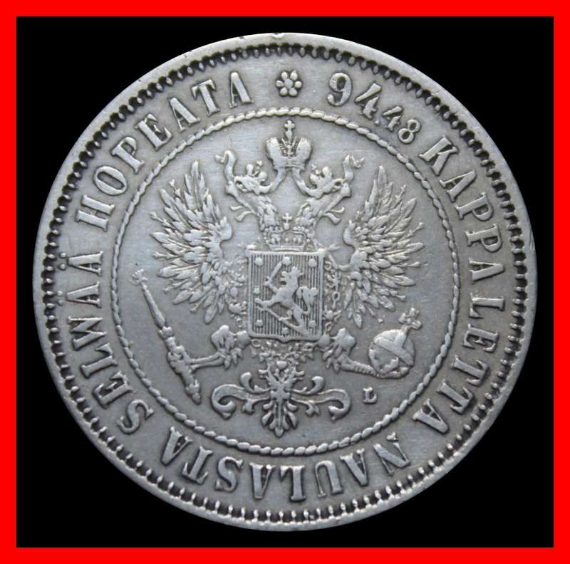1892 : FINLAND : 1 MARKKA : Coin in Circulated Condition , as per Photo.