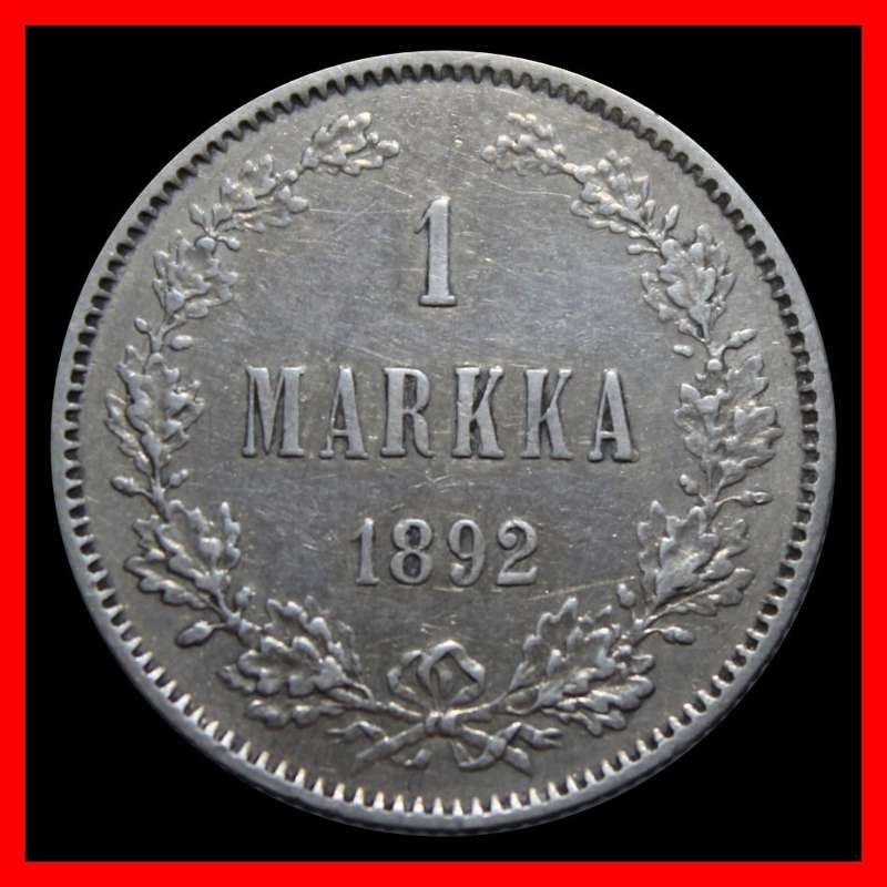 1892 : FINLAND : 1 MARKKA : Coin in Circulated Condition , as per Photo.