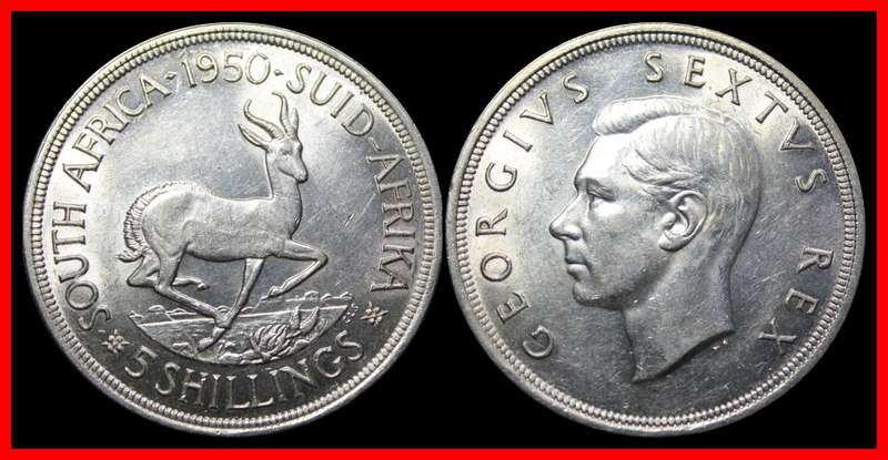 1947-1964  Union of S.A. 5 Shillings : Full Set  AUNC / UNC and 1954 GRADE NGC AU58. as per Photo.