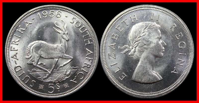 1947-1964  Union of S.A. 5 Shillings : Full Set  AUNC / UNC and 1954 GRADE NGC AU58. as per Photo.