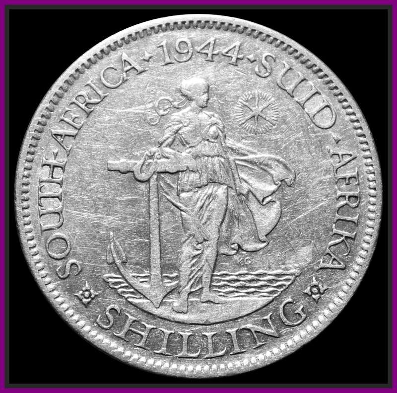 1944 Union of S.A. :ONE  SHILLING :  COIN IN CIRCULATED CONDITION. as per Photo.