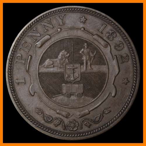 1892 ZUID AFRIKAANSCHE  REPUBLIEK : 1 PENNY :  Circulated Coin in Good Conditions , as per Photo.