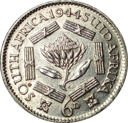 1944 U. of S.A. : 6 Pence : in AUNC Conditions, Circulated Coin, rare in this conditions 228.201M.