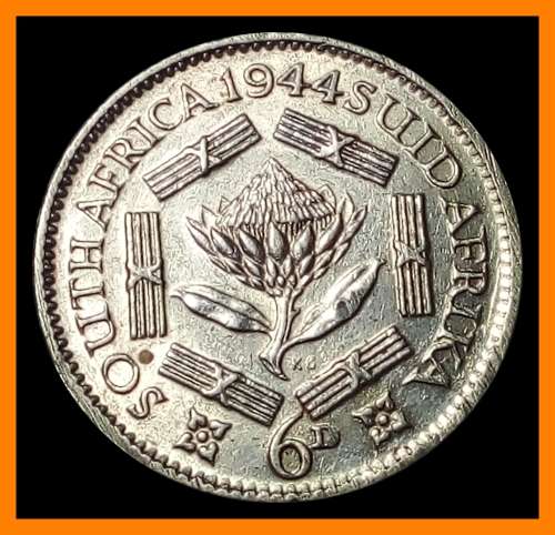 1944 U. of S.A. : 6 Pence : in AUNC Conditions, Circulated Coin, rare in this conditions 228.201M.