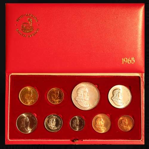 1965 Extremely Rare LONG PROOF SET WITH GOLD R2 & R1 COINS and ENG SILVER  R1 DESCRIP. BELOW.