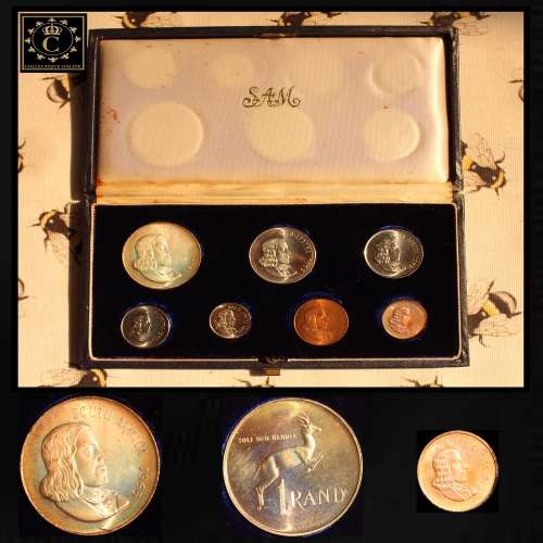 1965 Rep. of S.A. : SHORT PROOF SET : ENGLISH SILVER  R1 : DESCRIP. BELOW.