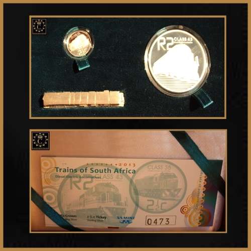 2013 R.S.A. : TRAINS OF SOUTH AFRICA : SILVER COINS SERIES ( CLASS 43 DIESELELECTRIC) : MINTAGE 680.