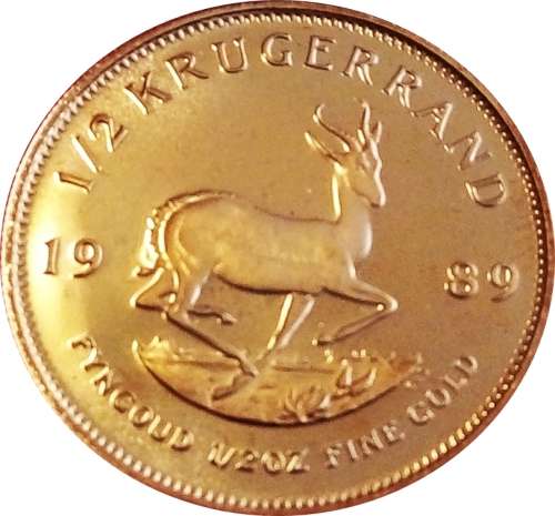 1989 EXCELLENT  1/2  Oz PF KRUGER RAND . As per Photo.
