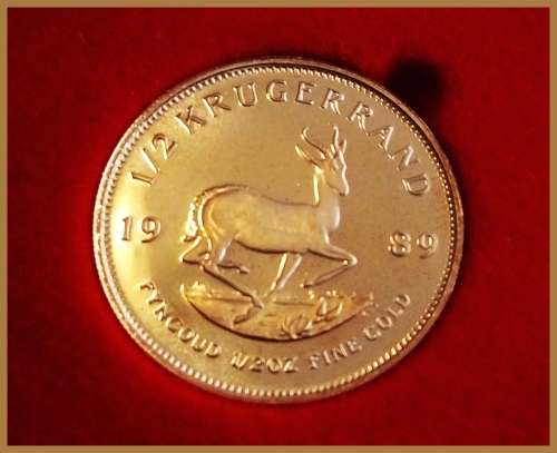 1989 EXCELLENT  1/2  Oz PF KRUGER RAND . As per Photo.