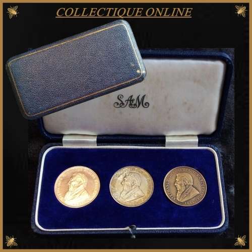 1954 Gold, Silver and Copper Medallions : Unveiling of the Paul Kruger Statue. DESCRIP. BELOW.