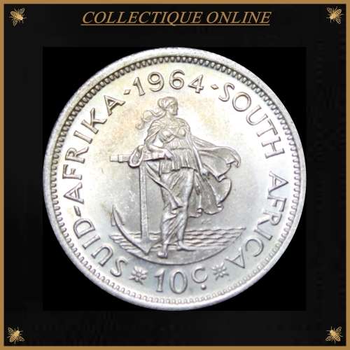 1964 Rep. of S.A. : 10 Cent :   Coin in Almost UNC Condition,  As per Photo.