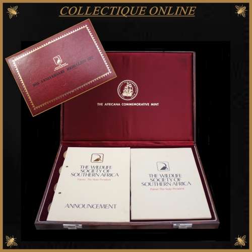 Rep. South Africa : Wildlife Society 50th Anniversary Medallion Set : (STG. SILVER  & GOLD PLATED).