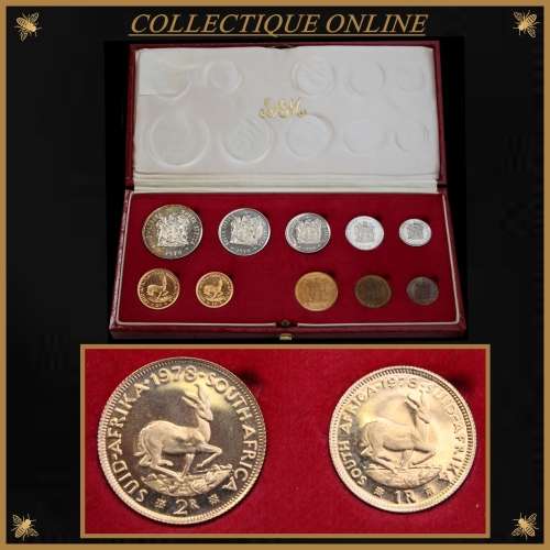 1978 Extremely Rare LONG PROOF SET WITH GOLD R2 & R1 COINS and  SILVER  R1 DESCRIP. BELOW.