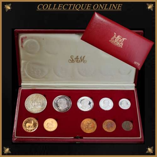 1979 Extremely Rare LONG PROOF SET WITH GOLD R2 & R1 COINS and  SILVER  R1 DESCRIP. BELOW.
