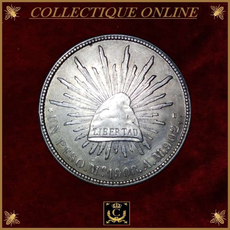 1908 : MEXICO : SECOND REPUBLIC PESO : COIN IN GOOD CONDITIONS. As Per Photo.