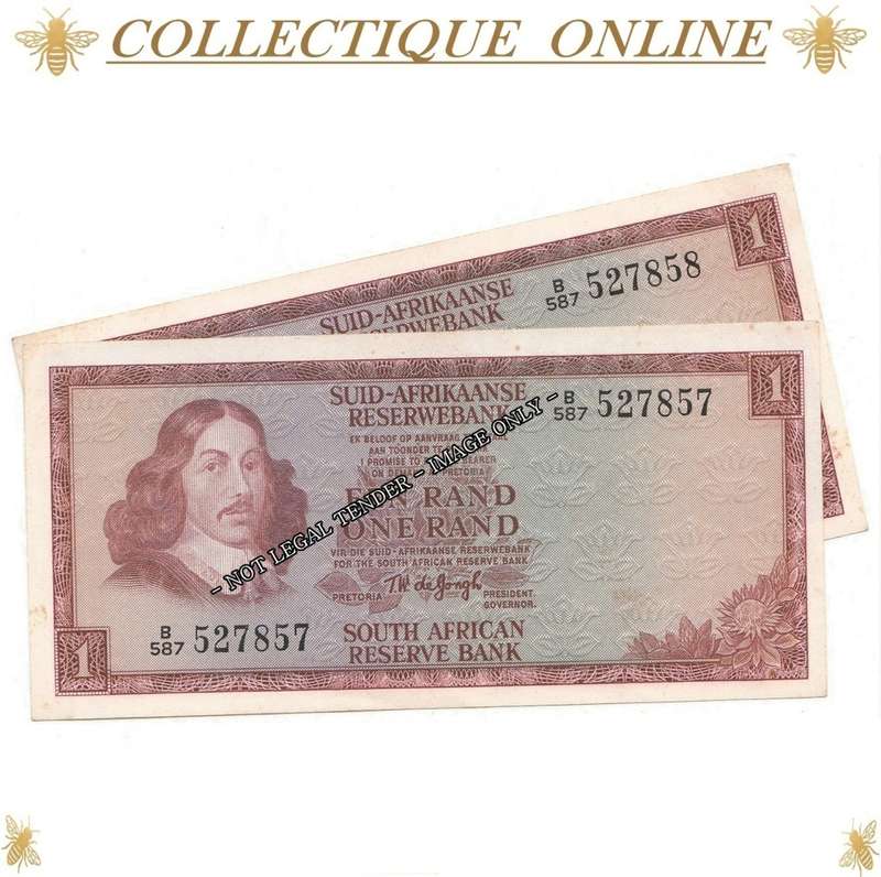 1973 : S. A. Bank Note : 1 RAND : TW de JONGH : THIRD ISSUE. As Per Photo.