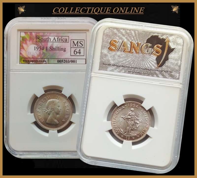 1954 : UNION S. A : 1 SHILLING : IN MS 64 : Minted 3.579.439 : GRADED by S.A.N.G.S. As Per Photo.