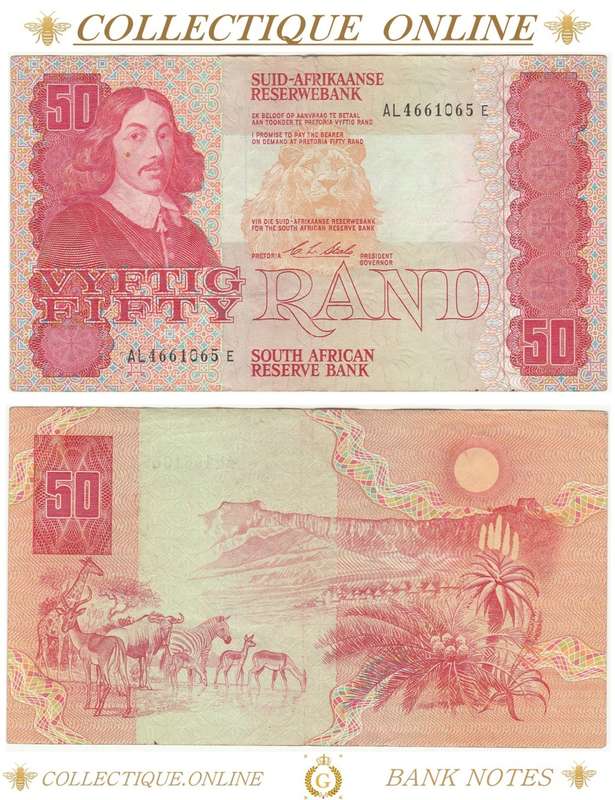 1990 : S. A. Bank Note : VYFTIG RAND / FIFTY RAND : CL STALS : FIRST ISSUE.