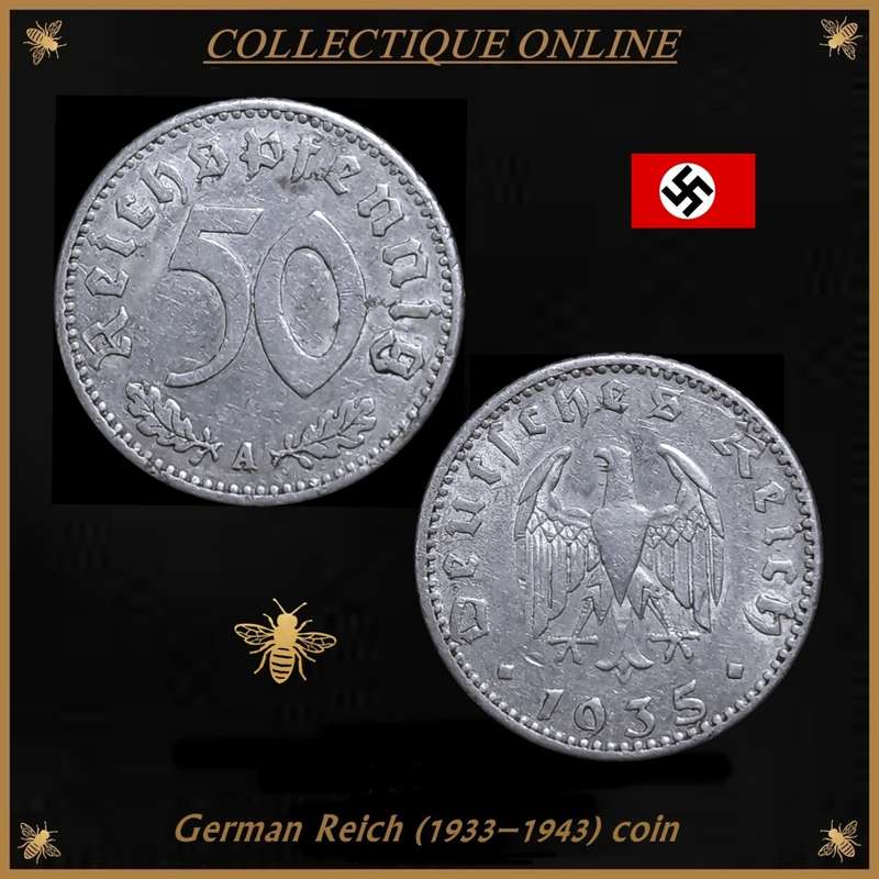 Third Reich : German Reich (1933-1943) : 50 Reichspfennig 1935 (A) : Circ. Coin in Good Condition.